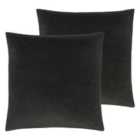 Evans Lichfield Sunningdale Twin Pack Polyester Filled Cushions Charcoal 50 x 50cm