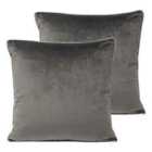 Paoletti Meridian Twin Pack Polyester Filled Cushions Charcoal/Dove