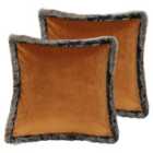 Paoletti Kiruna Twin Pack Polyester Filled Cushions Rust