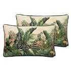 Evans Lichfield Manyara Twin Pack Polyester Filled Cushions Zebra