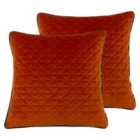 Paoletti Quartz Twin Pack Polyester Filled Cushions Jaffa/Teal