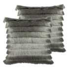 Furn. Flicker Twin Pack Polyester Filled Cushions Silver