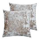Paoletti Verona Twin Pack Polyester Filled Cushions Oyster 55 x 55cm
