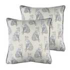 Evans Lichfield Safari Leopard Repeat Twin Pack Polyester Filled Cushions White