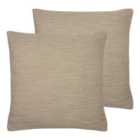 Evans Lichfield Dalton Twin Pack Polyester Filled Cushions Biscuit