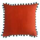 Paoletti Mardi Gras Polyester Filled Cushion Viscose Orange/Blue