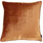 Paoletti Luxe Velvet Polyester Filled Cushion Rust