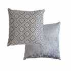 Emma Barclay Pisa Geometric Jacquard Cushion (Pair) Cover In Silver