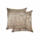 Emma Barclay Crushed Velvet Luxury Cushion (pair) Cover In Taupe