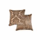 Emma Barclay Damask - Luxury Chenille Jacquard Cushion (pair) Cover In Chocolate