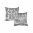 Emma Barclay Damask - Luxury Chenille Jacquard Cushion (pair) Cover In Silver