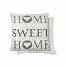 Emma Barclay Home Sweet Home Jacquard Cushion (Pair) Cover In Beige