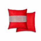 Emma Barclay Eclat - Diamante Panel 43cm Velvet Cushion (pair) Cover In Red
