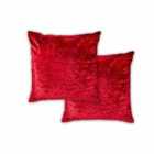 Emma Barclay Crushed Velvet Luxury Cushion (pair) Cover In Red