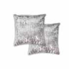 Emma Barclay Crushed Velvet Luxury Cushion (pair) Cover In Silver