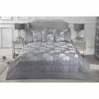 Emma Barclay Blossom Bedspread with 2 Matching Pillow Shams Silver