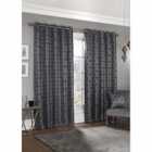 Emma Barclay Hartford Eyelet Curtain 46 x 72 Charcoal