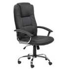 Alphason Houston Leather Office Chair - Black