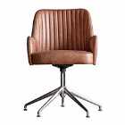 Canning Swivel Chair Vintage Brown Leather