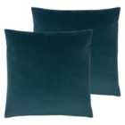 Evans Lichfield Sunningdale Twin Pack Polyester Filled Cushions Kingfisher 50 x 50cm