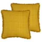 Furn. Sienna Twin Pack Polyester Filled Cushions Ochre