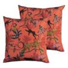 Furn. Wildlife Outdoor Twin Pack Polyester Filled Cushions Orange