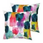 Evans Lichfield Watercolour Outdoor 2x Filled Cushions Ochre