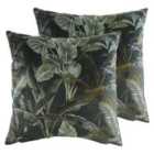 Evans Lichfield Kibale Leaves Twin Pack Polyester Filled Cushions Multi