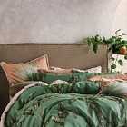 Linen House Livia Pillowcase Pair Cotton Green