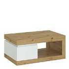Luci 1 Drawer Coffee Table In White And Oak Effect