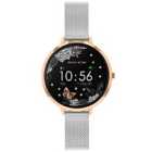 Reflex Active Series 3 Smart Watch With Colour Screen Crown Navigation And Up To 7 Day Battery Life - Round Polished Rose Gold Case With Silver Stainless Steel Mesh Strap