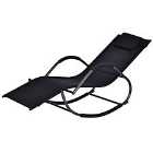 Outsunny Rocking Zero Gravity Lounge Chair w/ Pillow - Black