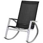 Outsunny Rocking Sun Lounger Chair - Black
