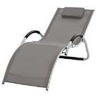 Outsunny Ergonomic Design Recliner Lounge Chair w/ Pillow - Khaki