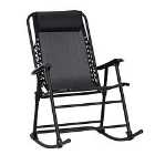 Outsunny Folding Rocking Portable Zero Gravity Chair - Black