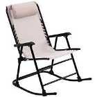 Outsunny Folding Rocking Portable Zero Gravity Chair - Beige