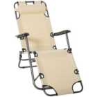 Outsunny Reclining Portable Chaise Lounge Chair - Beige