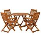 Royalcraft Manhattan 4 Seater 90cm Dining Set with 4 Folding Armchairs
