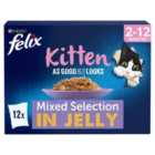 Felix As Good As it Looks Kitten Mixed in Jelly Wet Cat Food 12 x 100g
