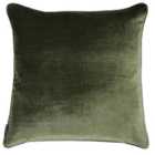 Paoletti Luxe Velvet Polyester Filled Cushion Olive
