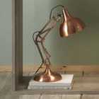 Brushed Copper Metal Task Table Lamp