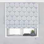 Paoletti Horto Embroidered Blackout Roman Blind Polyester Blue (153X137Cm)