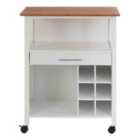 Kitchen Trolley - White / Bamboo Top