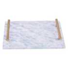 Marble Tray With Gold Handles - Grey