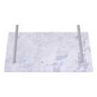 Grey Marble Tray With Silver Handles - Grey