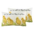 Evans Lichfield In This Together Twin Pack Polyester Filled Cushions Multi