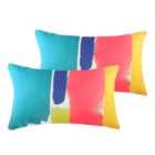 Evans Lichfield Aquarelle Twin Pack Polyester Filled Cushions Multi