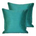 Riva Home Fiji Twin Pack Polyester Filled Cushions Teal