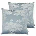 Ashley Wilde Japonica Twin Pack Polyester Filled Cushions Sky/Cornflower