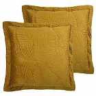 Paoletti Palmeria Twin Pack Polyester Filled Cushions Gold
